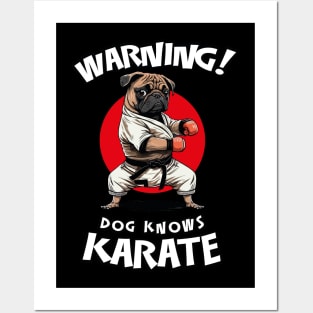 Warning! Dog Knows Karate - Funny Warning Sign Posters and Art